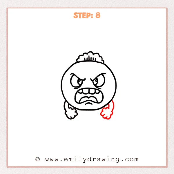 how to draw an angry face - Step 8